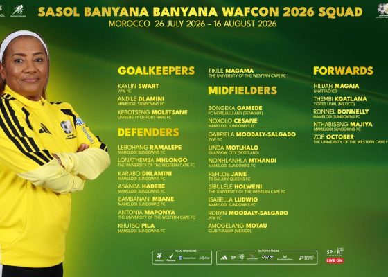 WAFCON 2026: Ellis announces Banyana Banyana squad