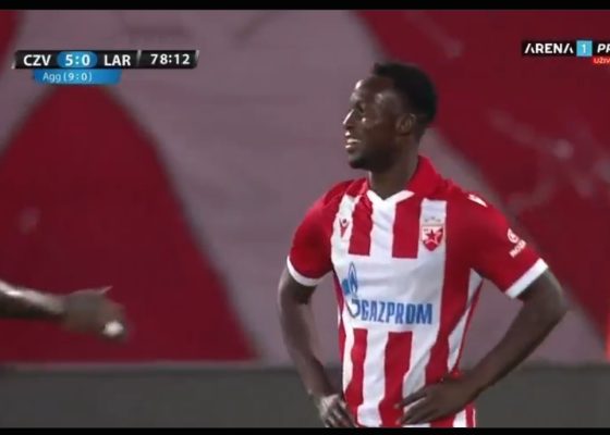 Osman Bukari on Target as Red Star Cruise Past Larne in Champions League Qualifier