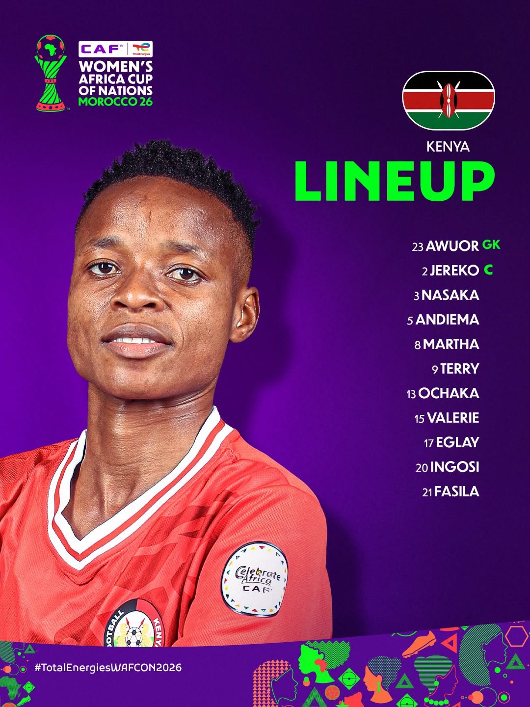 WAFCON 2026: Morocco vs Kenya starting line-ups in opener WAFCON 2026: Morocco vs Kenya starting line-ups in opener
