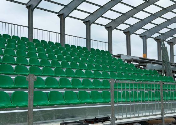 SLFA President Babadi Kamara inspects progress of 435-Seater Pavilion at Technical Centre