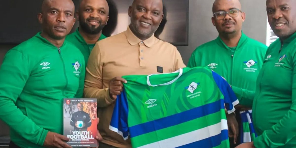 Lesotho technical team pays courtesy call to coach Pitso Mosimane