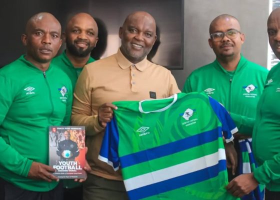 Lesotho technical team pays courtesy call to coach Pitso Mosimane