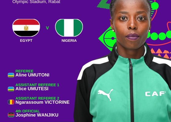 WAFCON 2026: CAF Appoints Rwandan Referee Aline Umotoni for Egypt vs Nigeria Clash