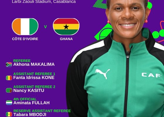 WAFCON 2026: South African Referee Akhona Makalima to Officiate Côte d’Ivoire vs Ghana Clash