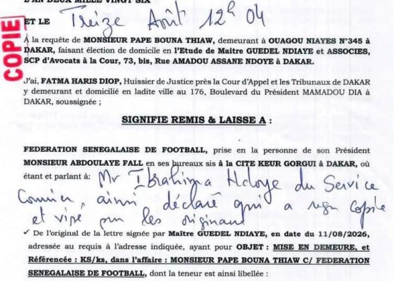 Former Senegal Coach Pape Thiaw Demands $745,000 From Football Federation