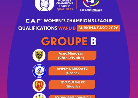 Women CAFCL: Ampem Darkoa FC Drawn in Group B for WAFU-B Qualifiers