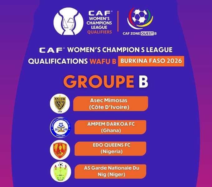 Women CAFCL: Ampem Darkoa FC Drawn in Group B for WAFU-B Qualifiers