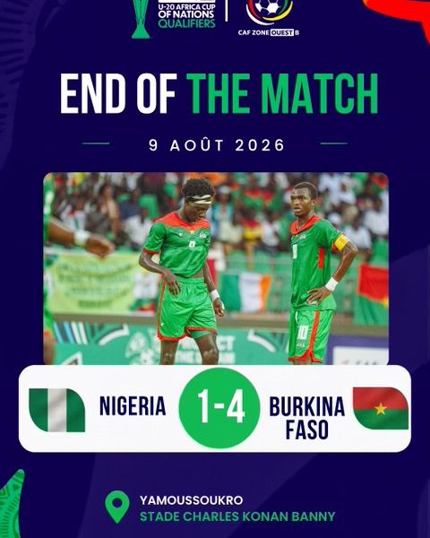 WAFU ZONE B U-20: Flying Eagles Crash Out After Heavy Final Defeat to Burkina Faso