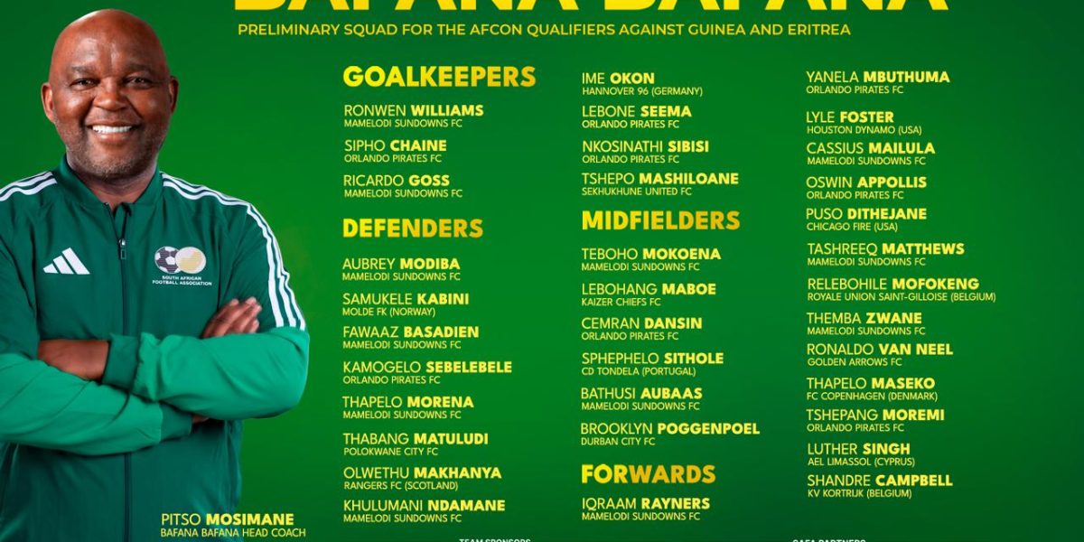 2027 AFCON: Mosimane gets down to business as he announces  maiden South Africa squad
