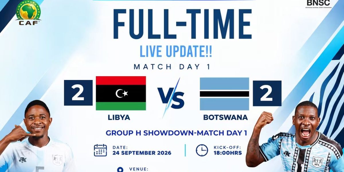 AFCON 2027 Qualifier: Libya Fight Back to Hold Botswana to 2-2 Draw.