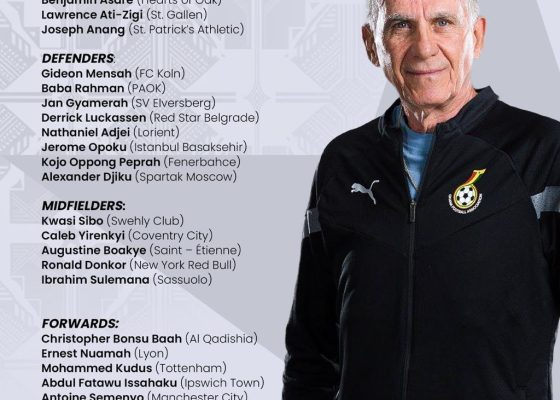 Carlos Queiroz Names Black Stars Squad for Côte d’Ivoire and Gambia AFCON Qualifiers