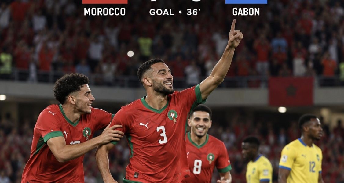 2027 AFCON QUALIFIERS: Mazraoui Strike Headlines Dominant First-Half Performance for Morocco Against Gabon