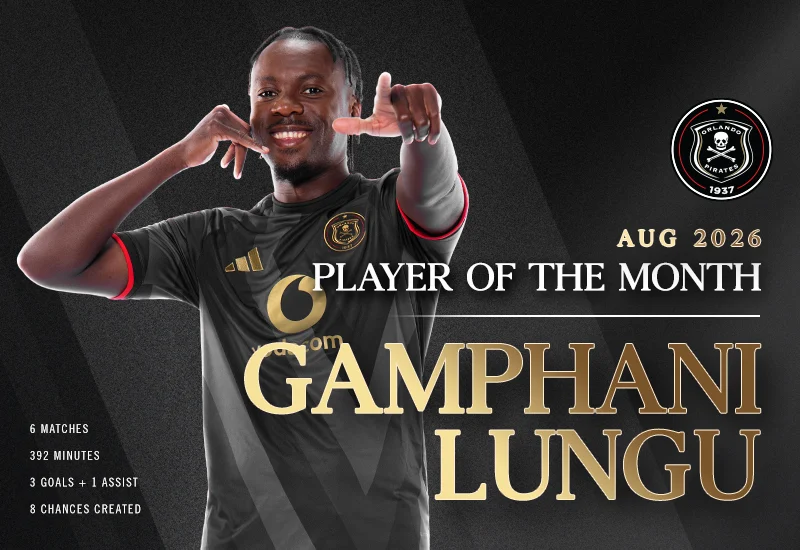 Orlando Pirates star Gamphani Lungu voted August Player of the Month