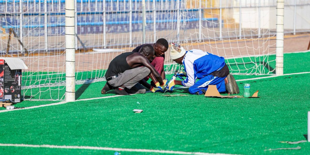 South Sudan President inspects maintanance work at Juba National Stadium