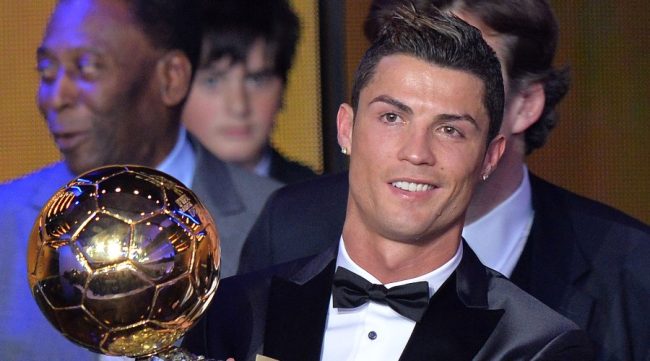 Cristiano Ronaldo’s reaction to being named the “Ballon d’Or of All Time”