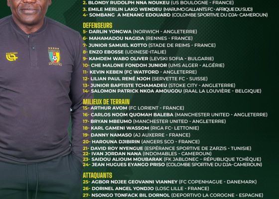 Pagou Name 28-Man Squad for Namibia AFCON 2027 Qualifiers