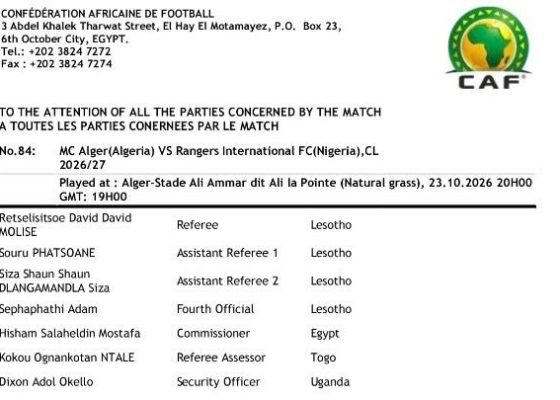 CAFCL: CAF Appoints Ugandan Security Expert for High Risk MC Alger vs Rangers Clash